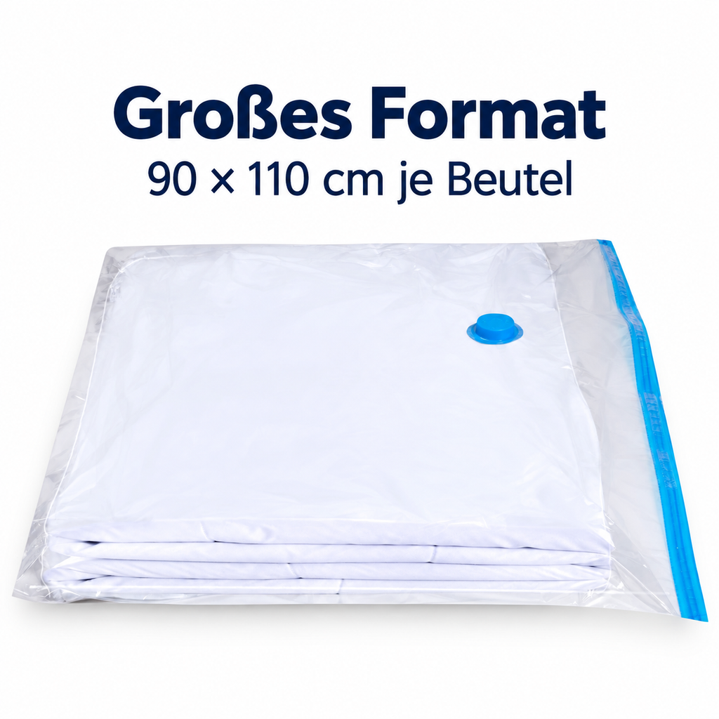 BeBuy24 Vakuumbeutel für Kleidung & Bettwäsche, 90 × 110 cm, 4er-Set