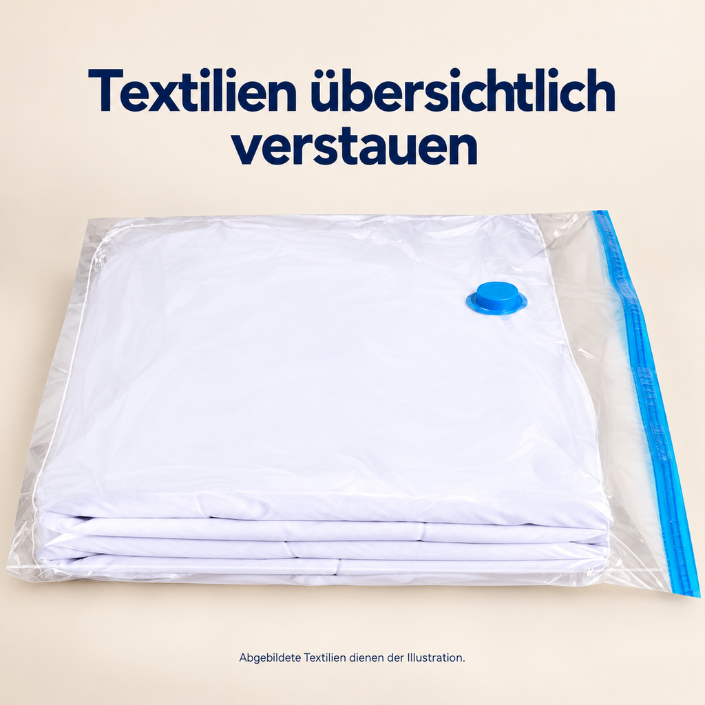BeBuy24 Vakuumbeutel für Kleidung & Bettwäsche, 90 × 110 cm, 4er-Set