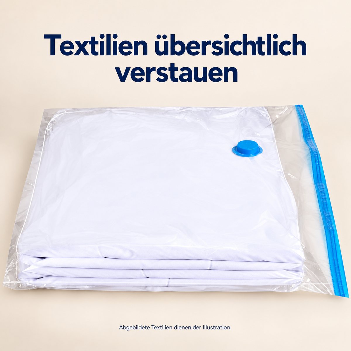 BeBuy24 Vakuumbeutel für Kleidung & Bettwäsche, 90 × 110 cm, 4er-Set