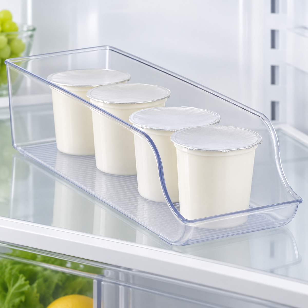 BeBuy24 Kühlschrank-Organizer, transparentes 4er-Set