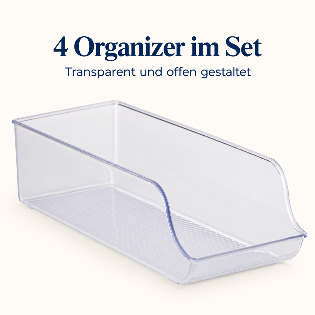 BeBuy24 Kühlschrank-Organizer, transparentes 4er-Set