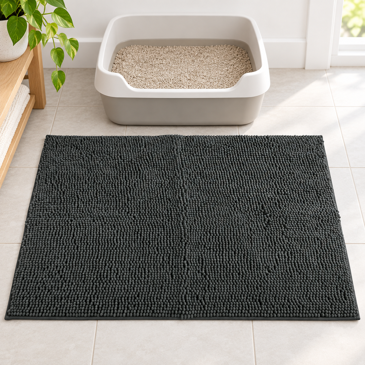 BeBuy24 Katzenstreumatte 92 × 66 cm – Vorleger fürs Katzenklo