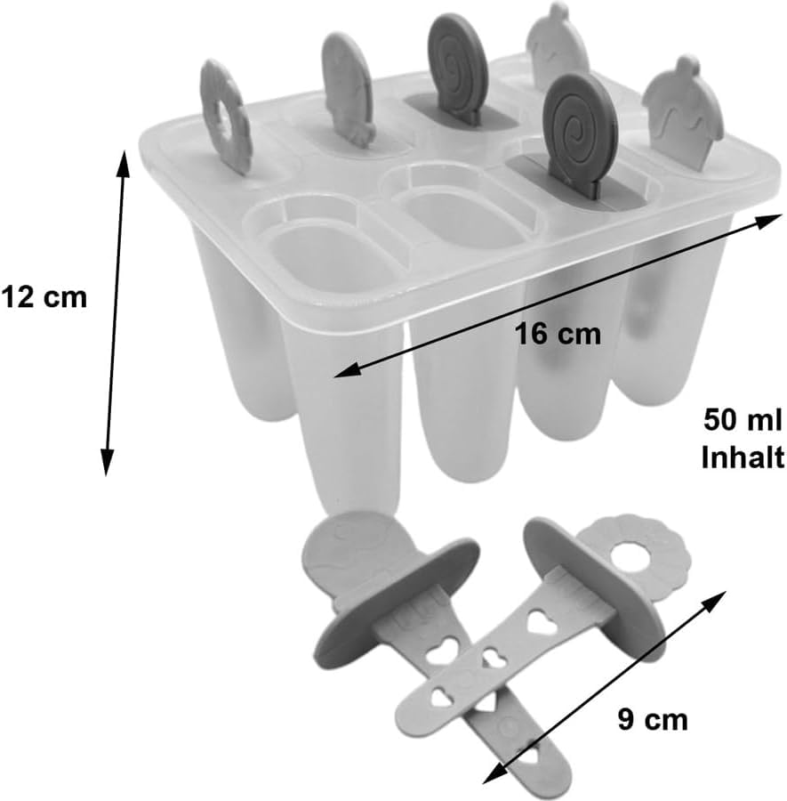 BeBuy24 Eisformen 4er-Set mit je 8 Fächern – Eis am Stiel selber machen