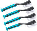 BeBuy24 Spülbürsten 4er-Set mit Saugnapf – Grau/Türkis, 28,5 cm