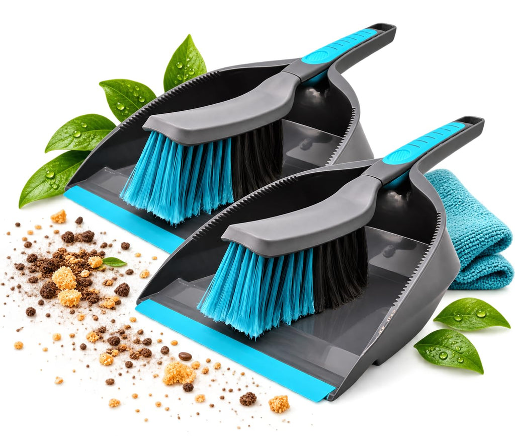 BeBuy24 Kehrset 2er-Set – Handfeger & Kehrschaufel mit Gummilippe