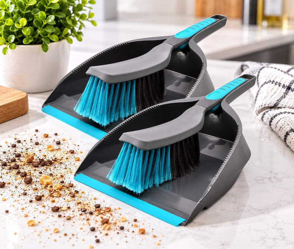 BeBuy24 Kehrset 2er-Set – Handfeger & Kehrschaufel mit Gummilippe